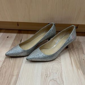 MK silver glitter shoes- worn once